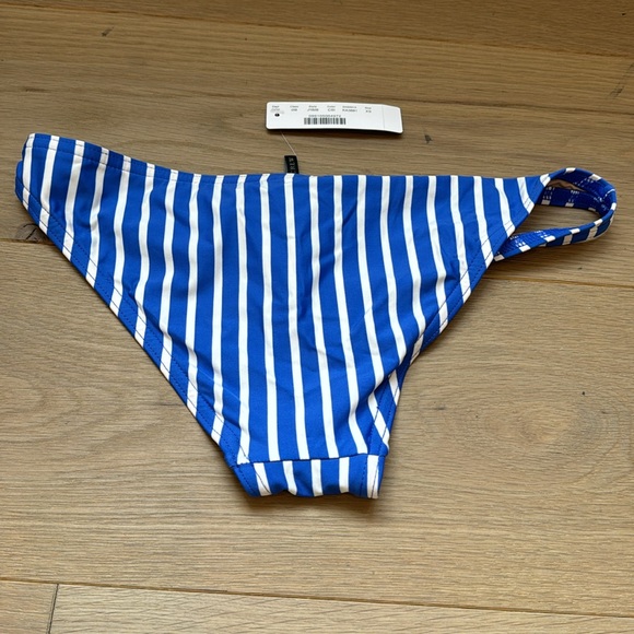 NWT J. Crew Blue and White Striped Bikini Bottom - Picture 4 of 4